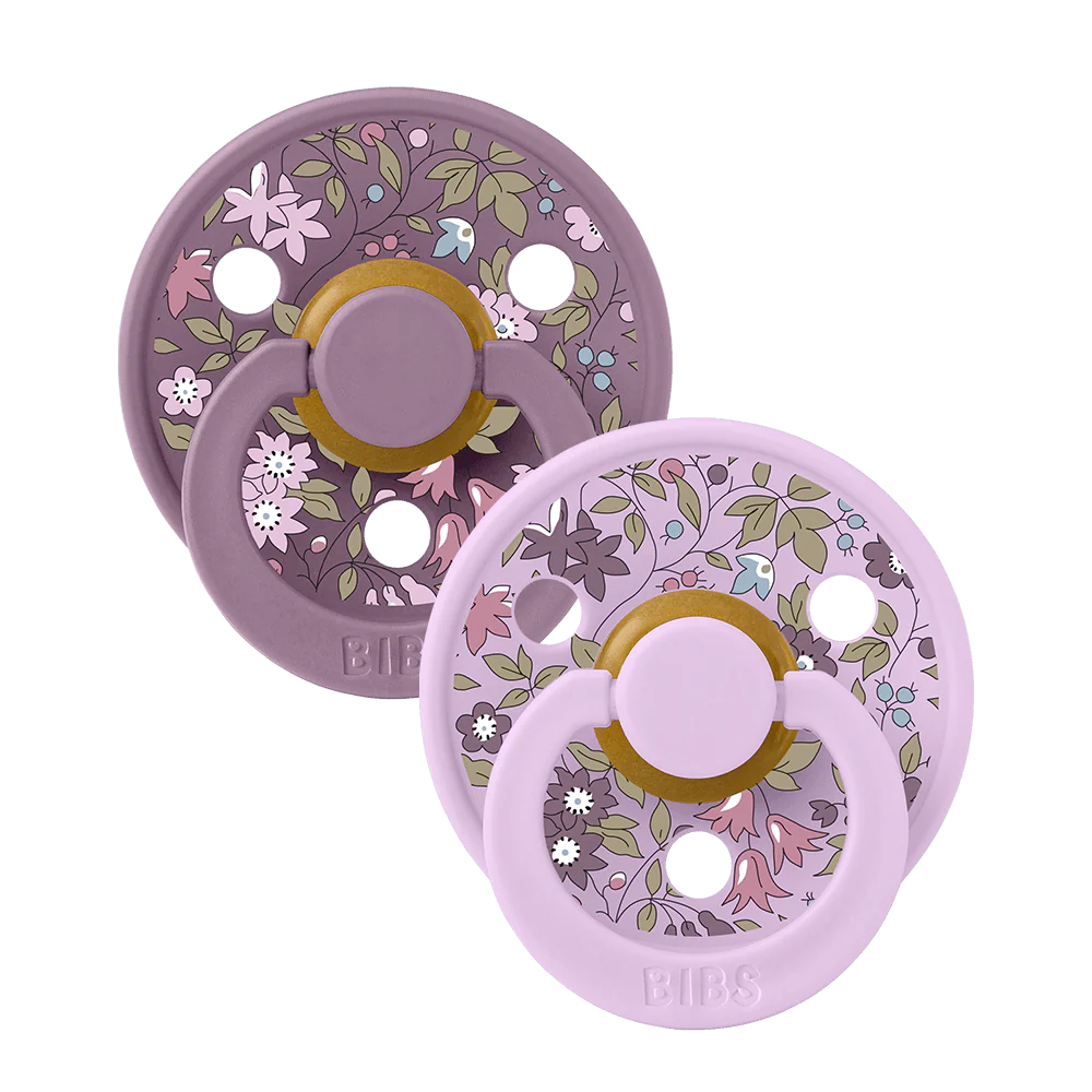 BIBS / x Liberty Dummy Round Nipple 2 Pack - Chamomile Lawn/Violet Sky Mix