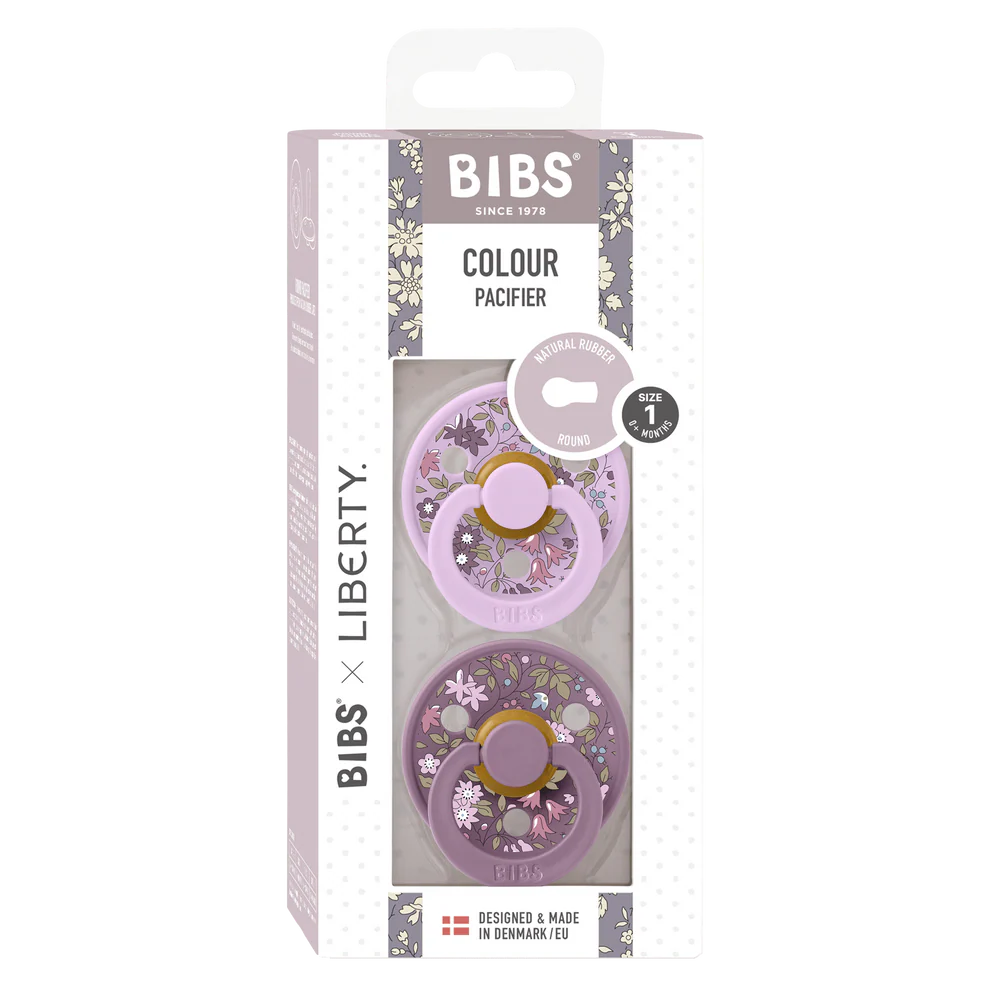 BIBS / x Liberty Dummy Round Nipple 2 Pack - Chamomile Lawn/Violet Sky Mix