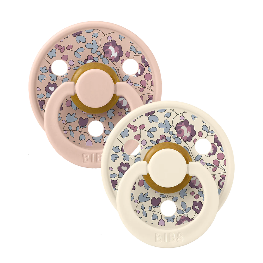 BIBS / x Liberty Dummy Round Nipple 2 Pack - Eloise/Blush Mix