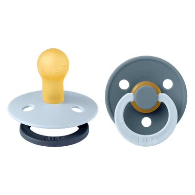 BIBS / Dummy Round Nipple 2 Pack - Fusion Baby Blue/Petrol