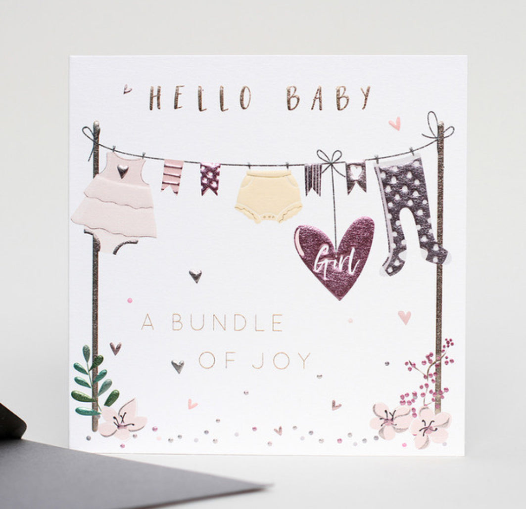 New Baby Girl Card - Belly Button