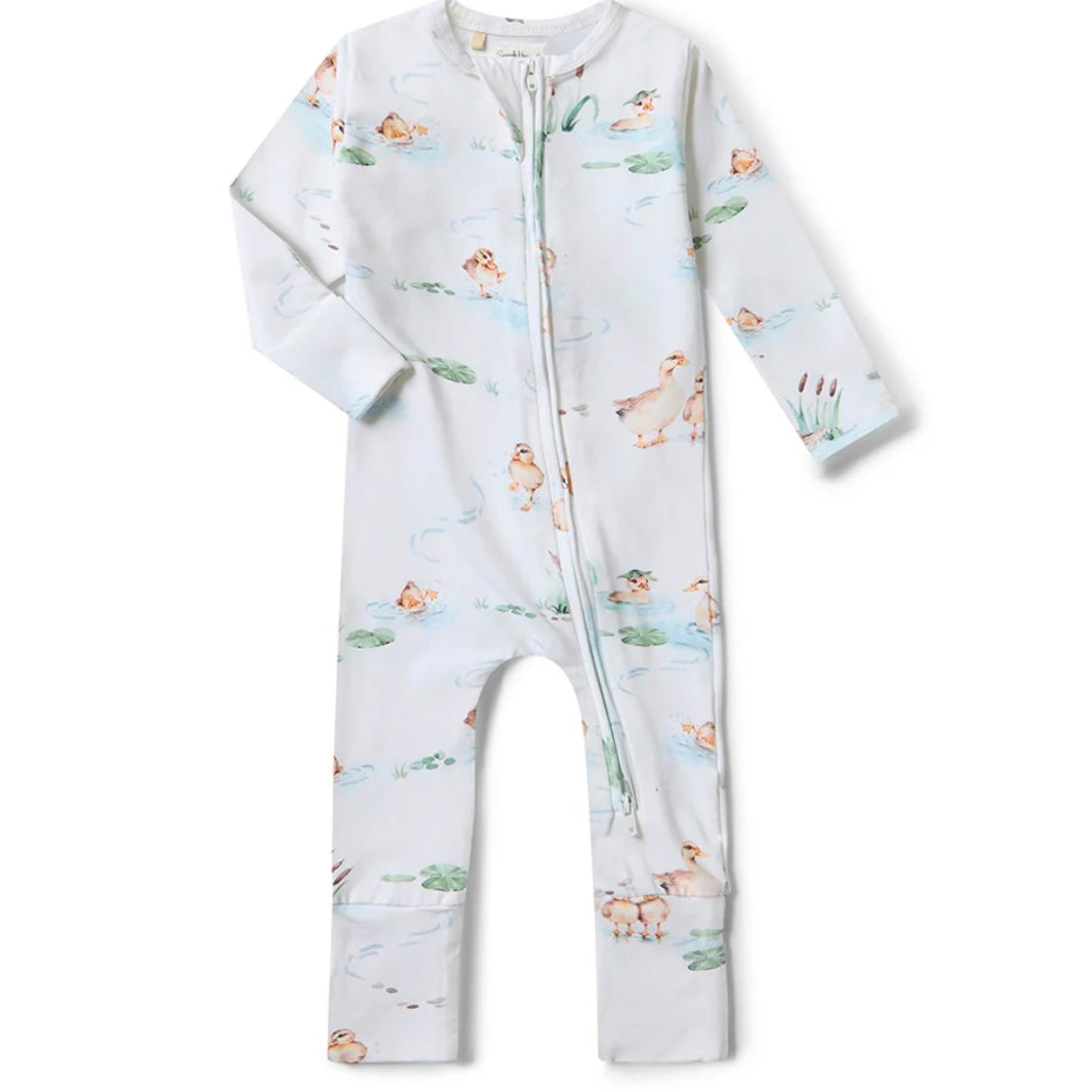 Snuggle Hunny / Snugglesuit Convertible Romper - Duck Pond