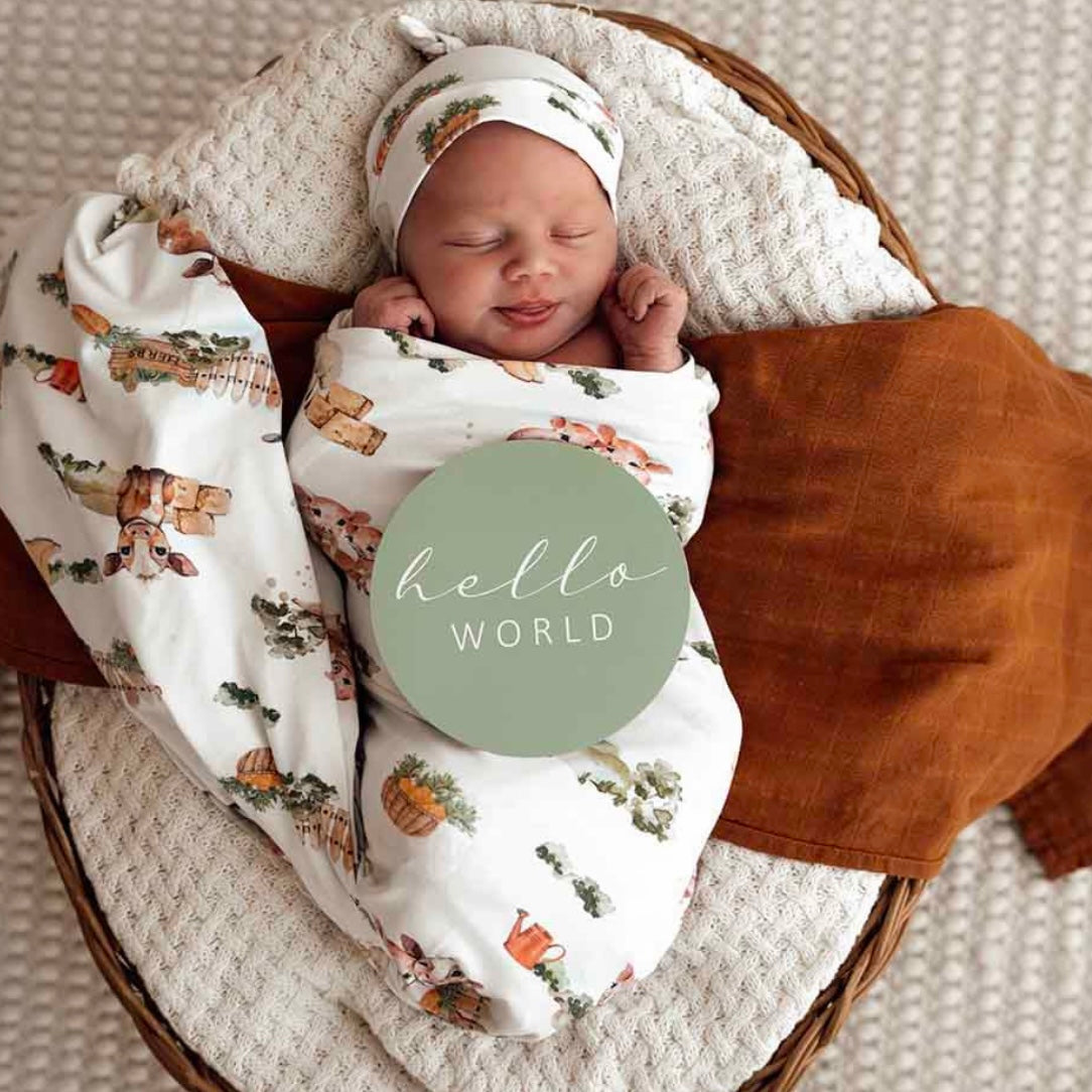 Snuggle Hunny / Jersey Wrap Set - Farm