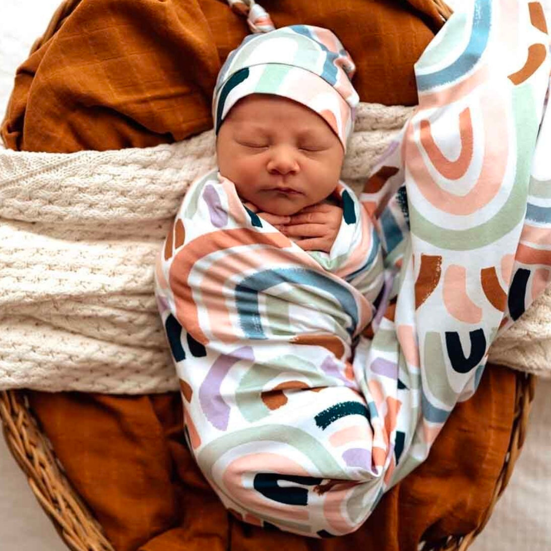 Snuggle Hunny / Jersey Wrap Set - Rainbow