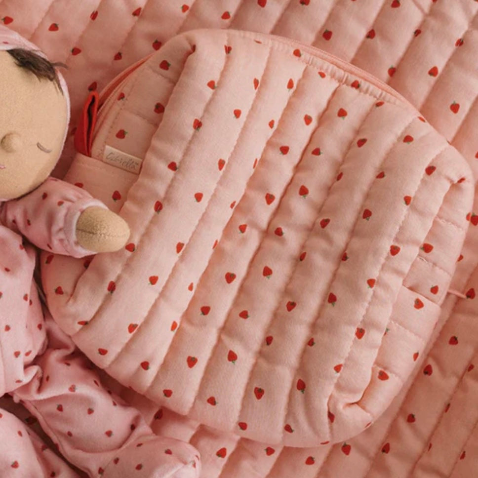 Olli Ella / Quilted Toiletries Bag - Strawberry