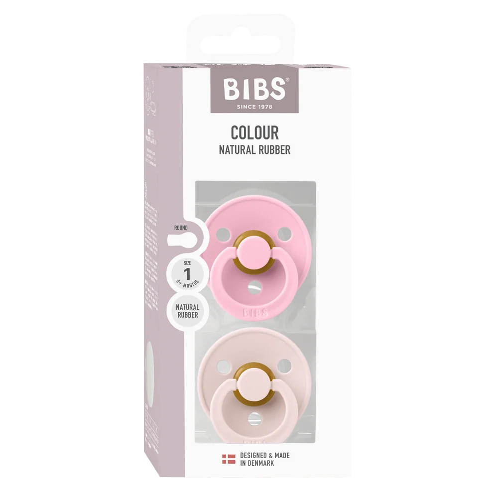 BIBS / Dummy Round Nipple 2 Pack - Petal/Baby Pink