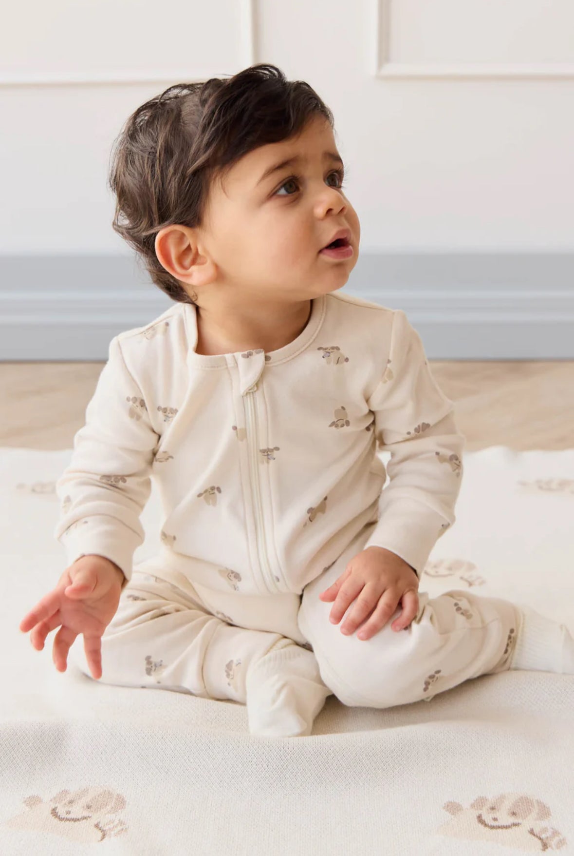 Jamie Kay / Reese Zip Onepiece - Sasha Puppy Tofu