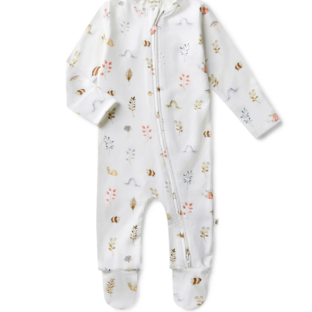 Snuggle Hunny / Zip Footie - Garden Friends