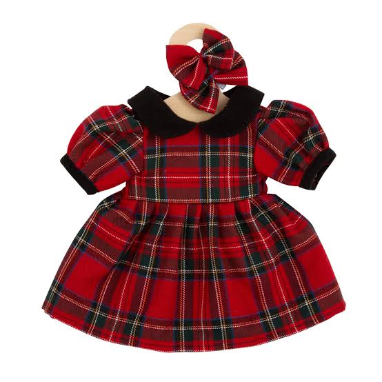 Hopscotch Doll / Doll Clothes - Red Tartan Dress