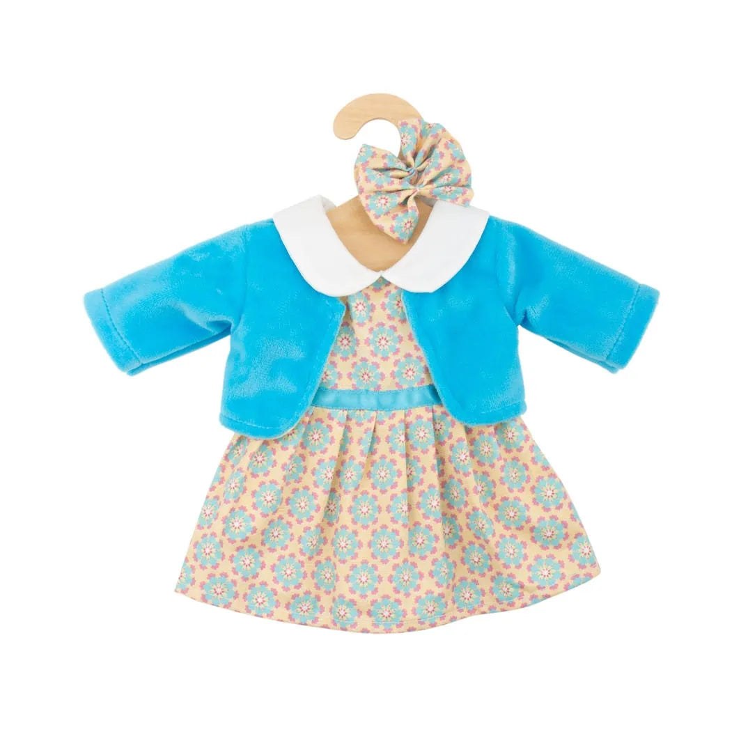 Hopscotch Doll / Doll Clothes - Aqua and Yellow Dress