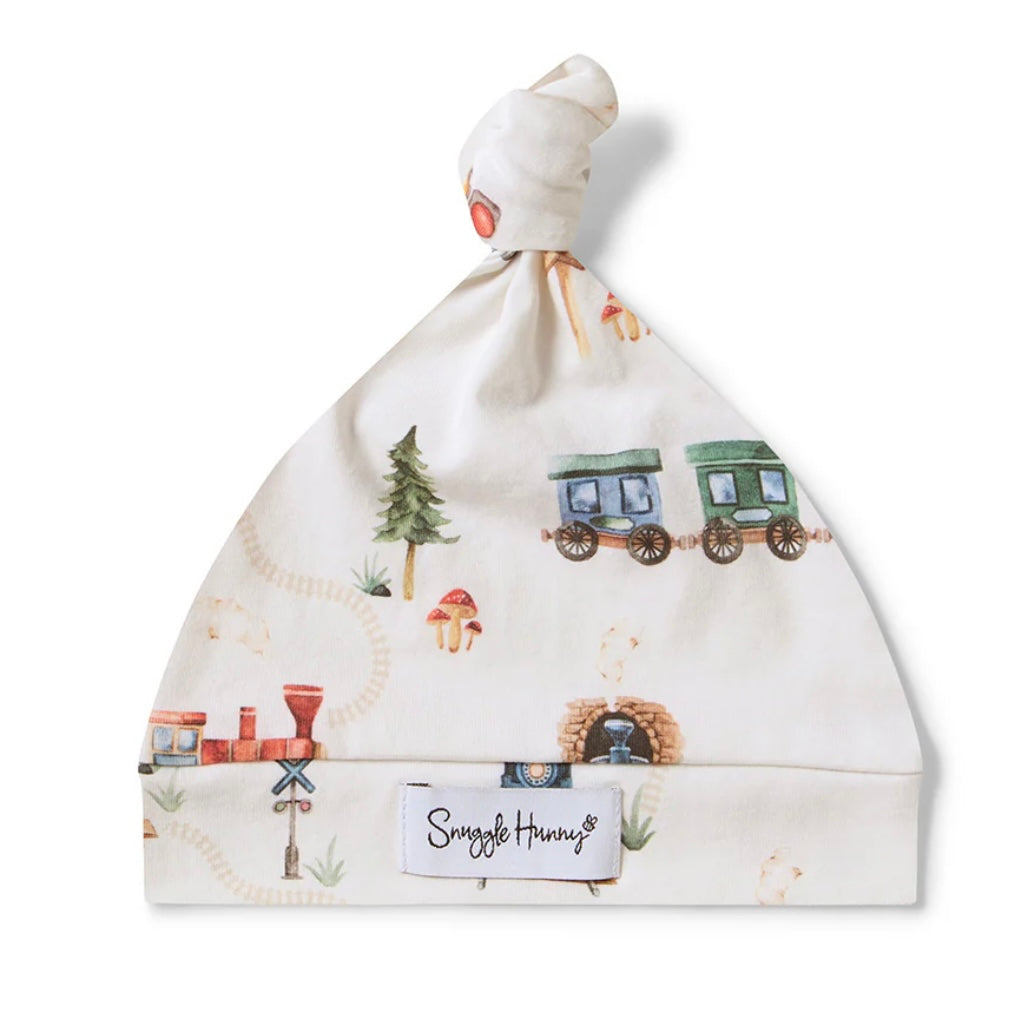Snuggle Hunny / Knotted Beanie - Trains