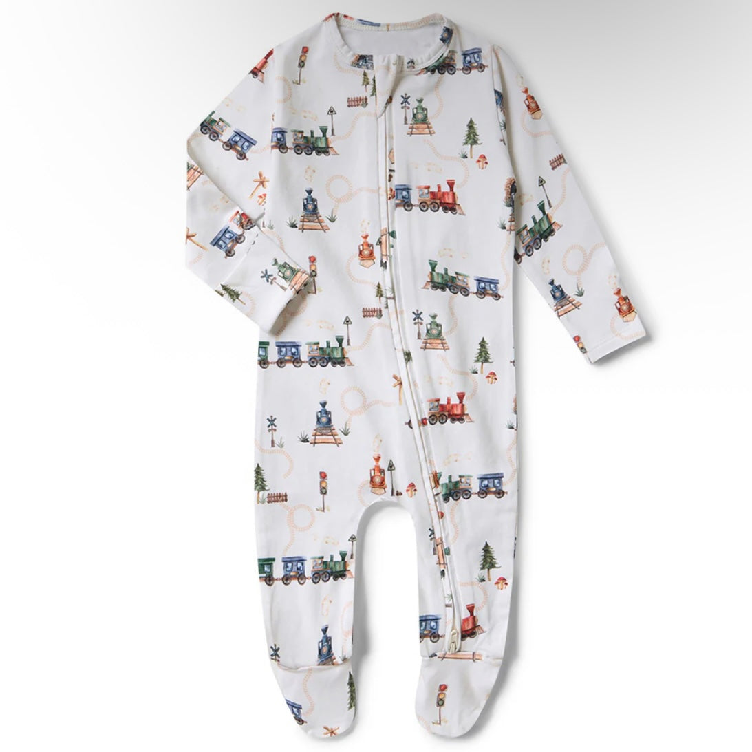 Snuggle Hunny / Snuggle Sleepsuit Zip Footie - Trains