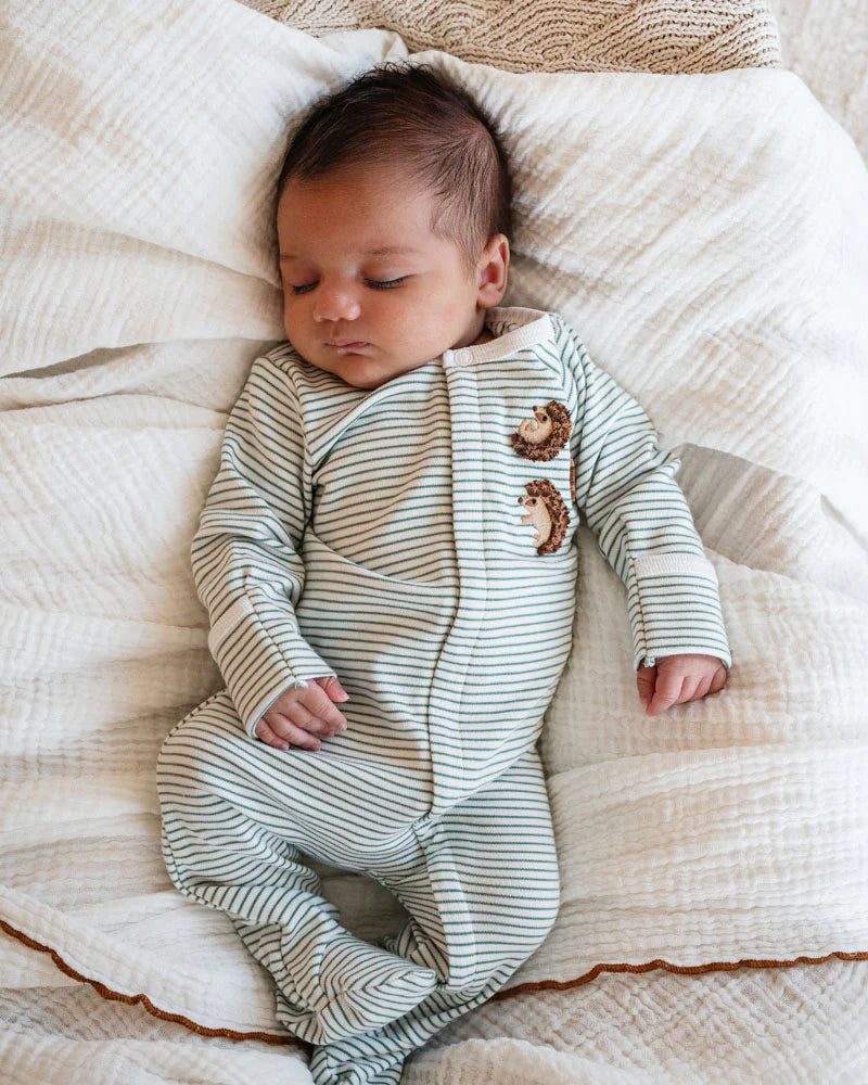 Bebe By Minihaha / Toby LS Zip Stripe Onesie