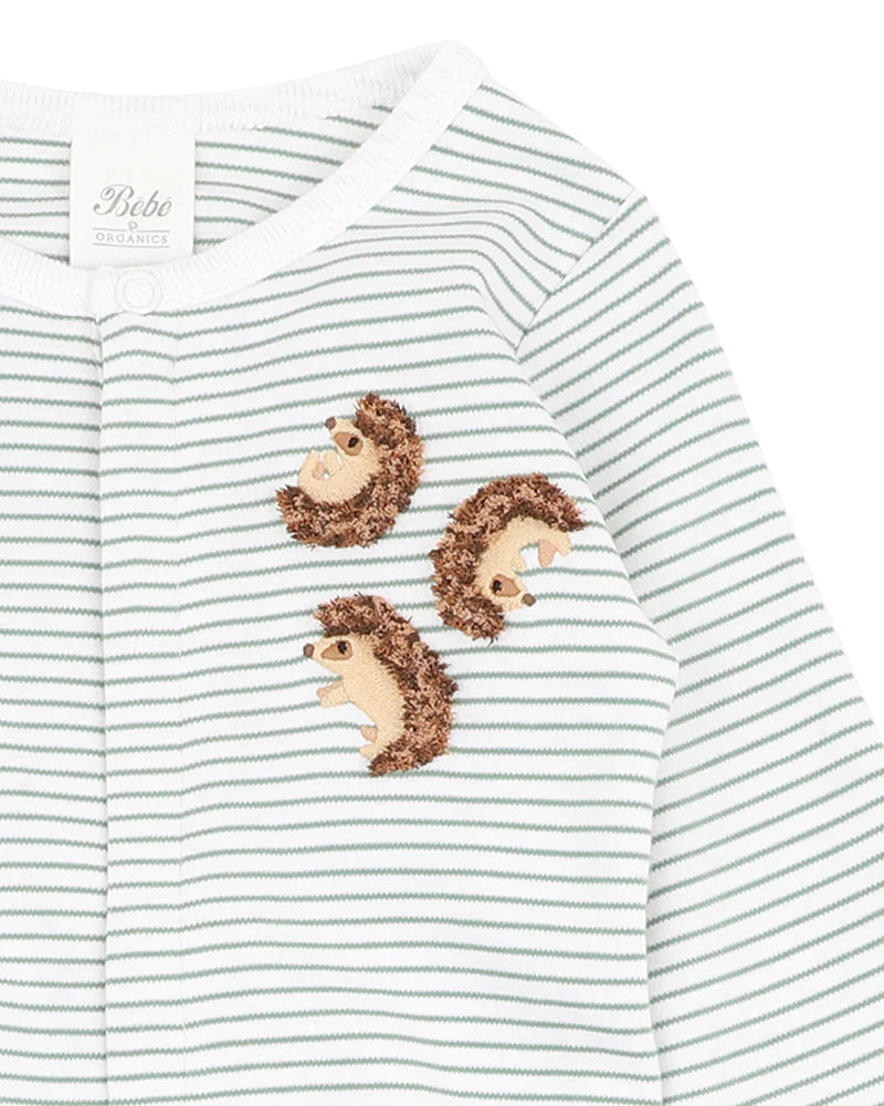 Bebe By Minihaha / Toby LS Zip Stripe Onesie