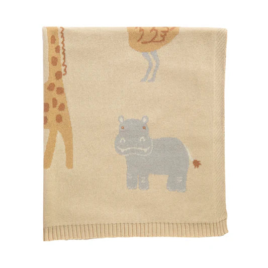 Living Textiles / Jacquard Pram Blanket Wild Safari