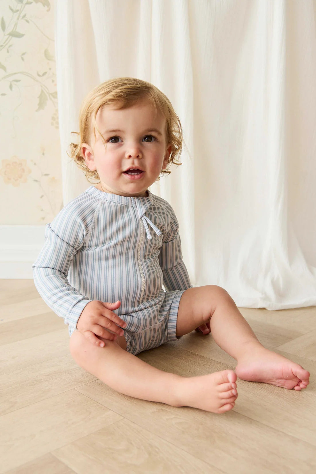 Jamie Kay / Florian Zip Swimsuit - Variegated Stripe Cenote