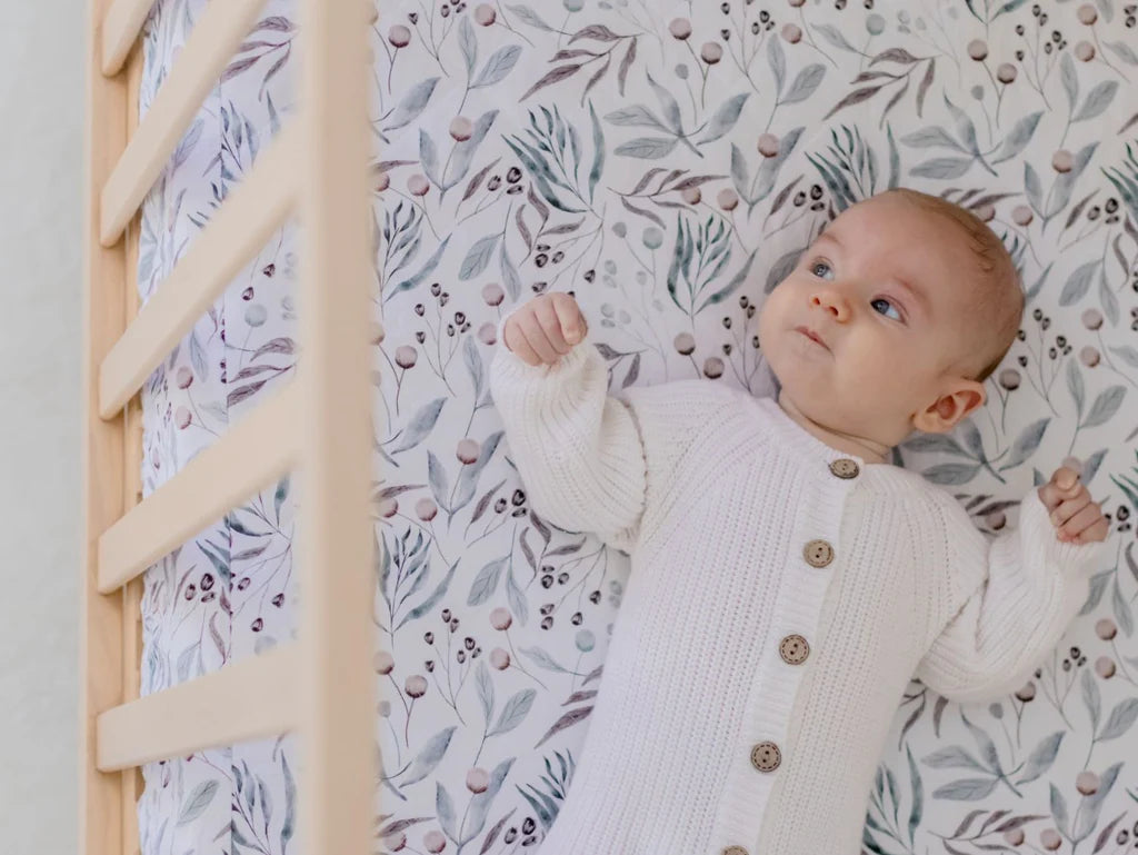 Bambella Designs / Waterproof Fitted Cot Sheet - Botanical