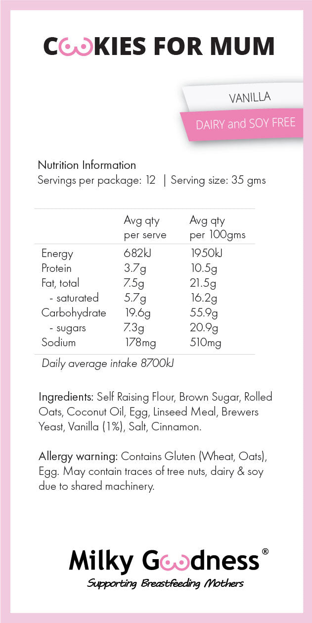 Milky Goodness / Vanilla (Dairy and Soy Free) Cookies