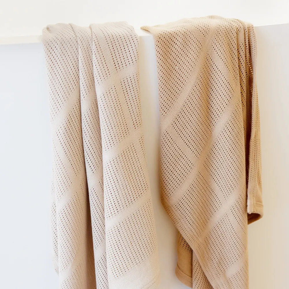 Little Bamboo / Cellular Blanket 2 Pack - Iced Coffee