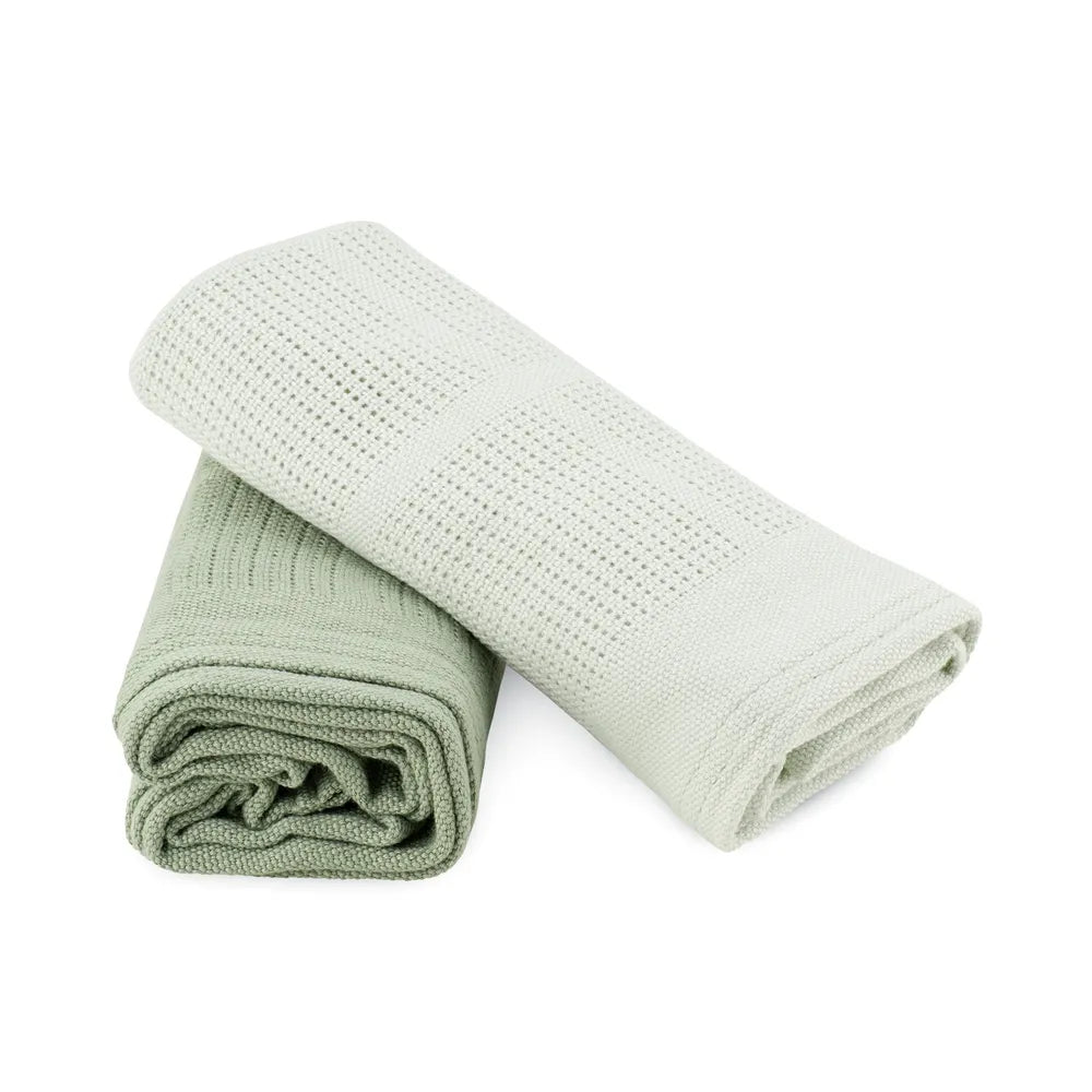 Little Bamboo / Cellular Blanket 2 Pack - Bayleaf