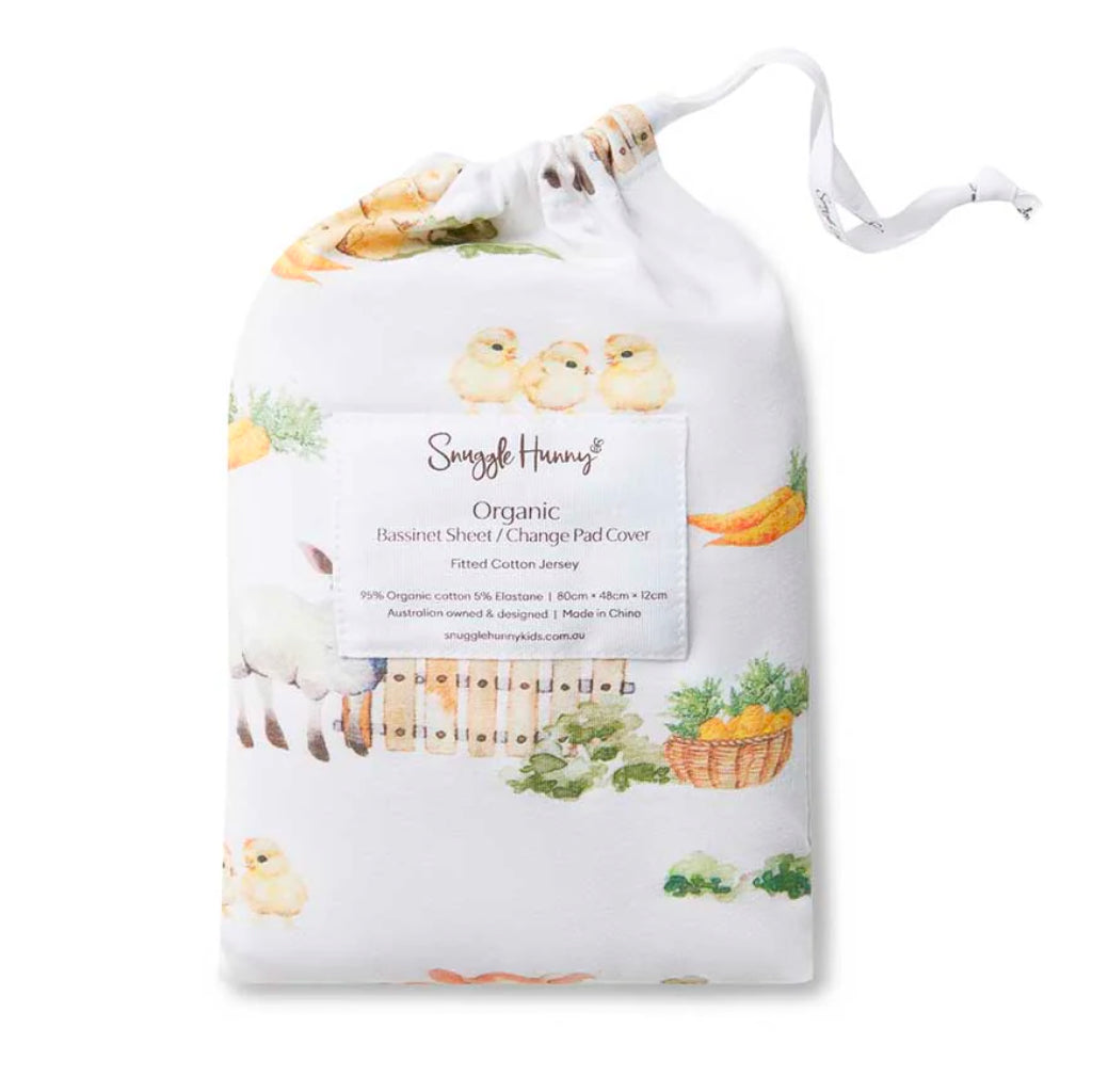 Snuggle Hunny / Fitted Bassinet Sheet - Farm