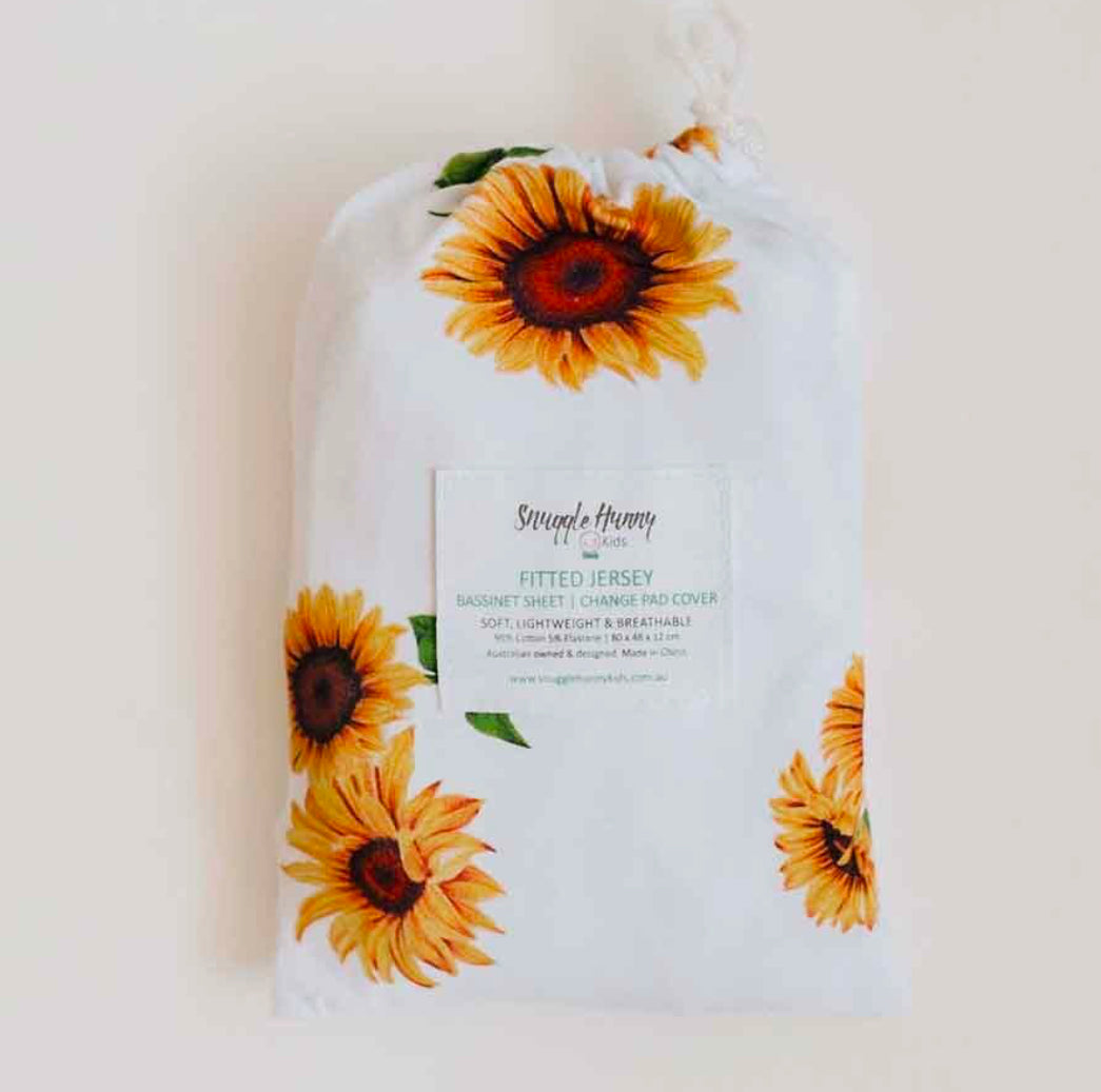Snuggle Hunny / Fitted Bassinet Sheet - Sunflower
