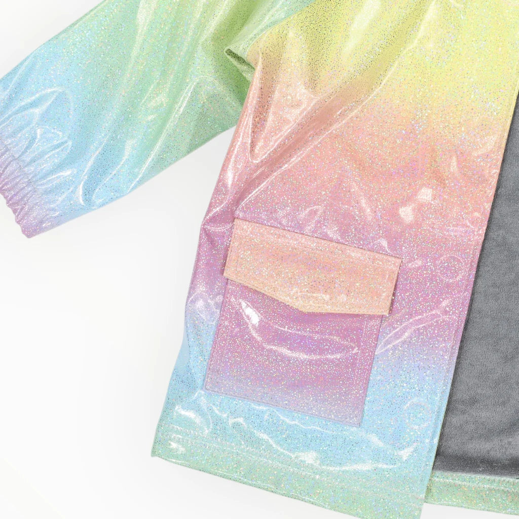 Korango / Unicorn Glitter Rainbow Raincoat - Pink