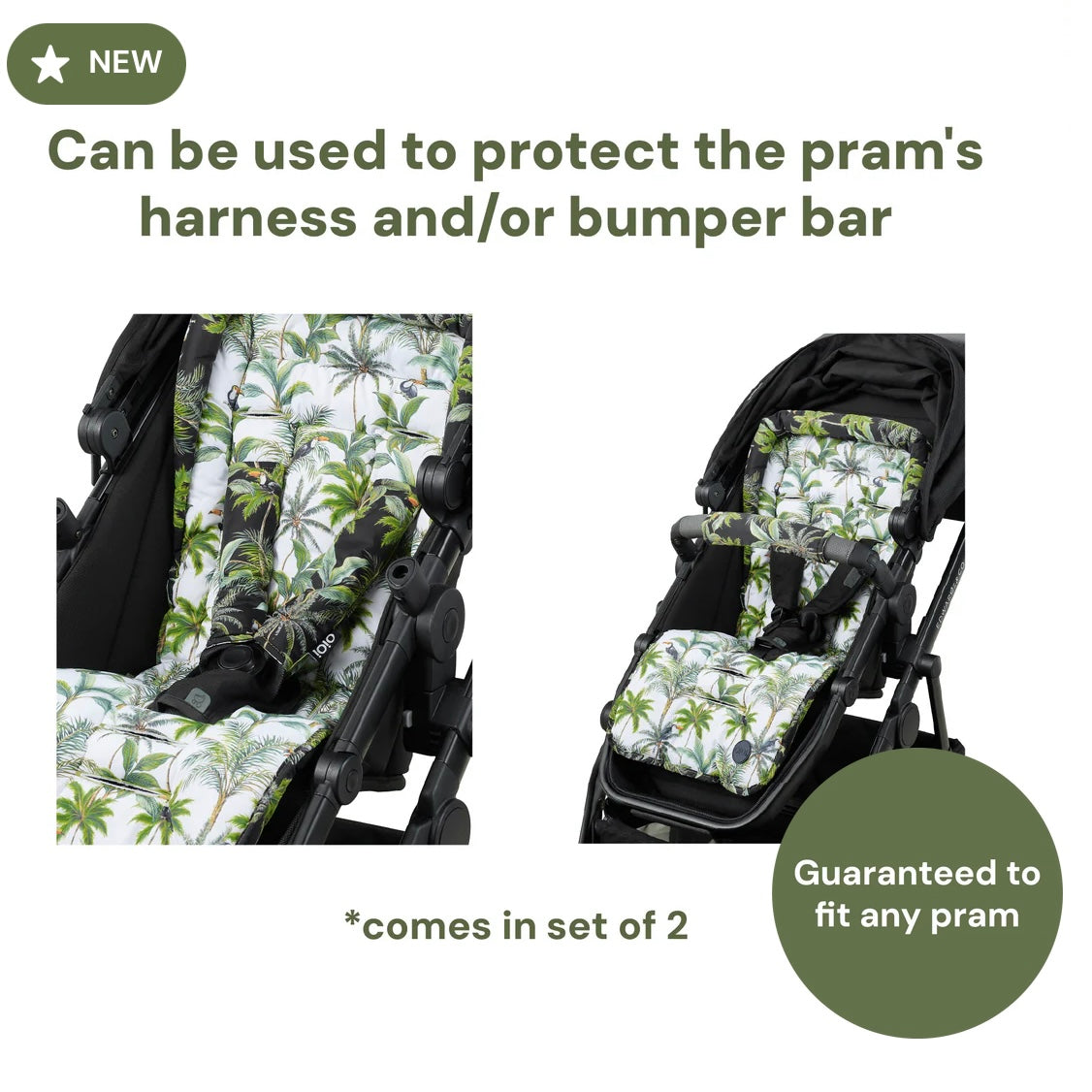 OiOi / Reversible Pram Harness Cover Set
