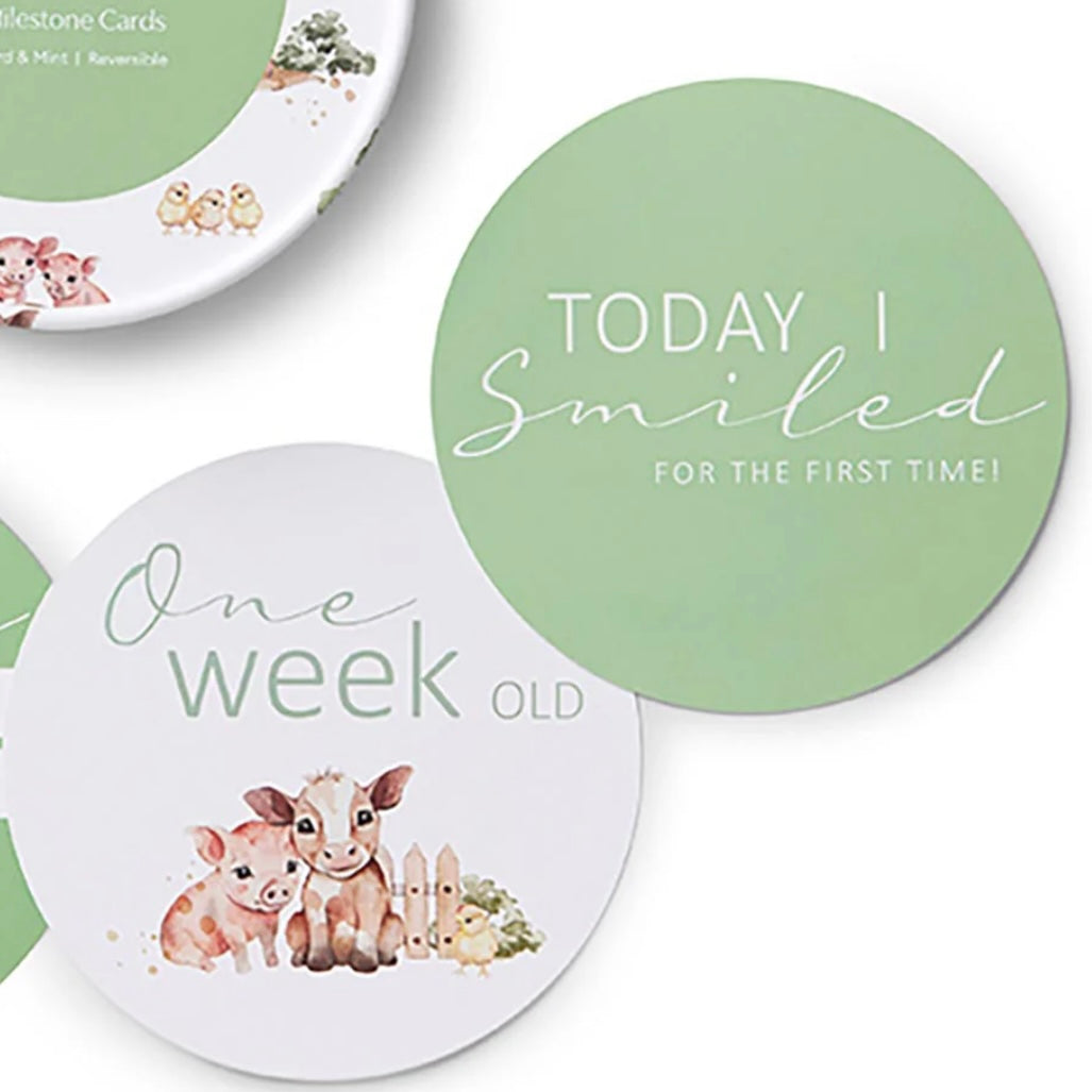 Snuggle Hunny / Reversible Milestone Cards - Farm & Mint