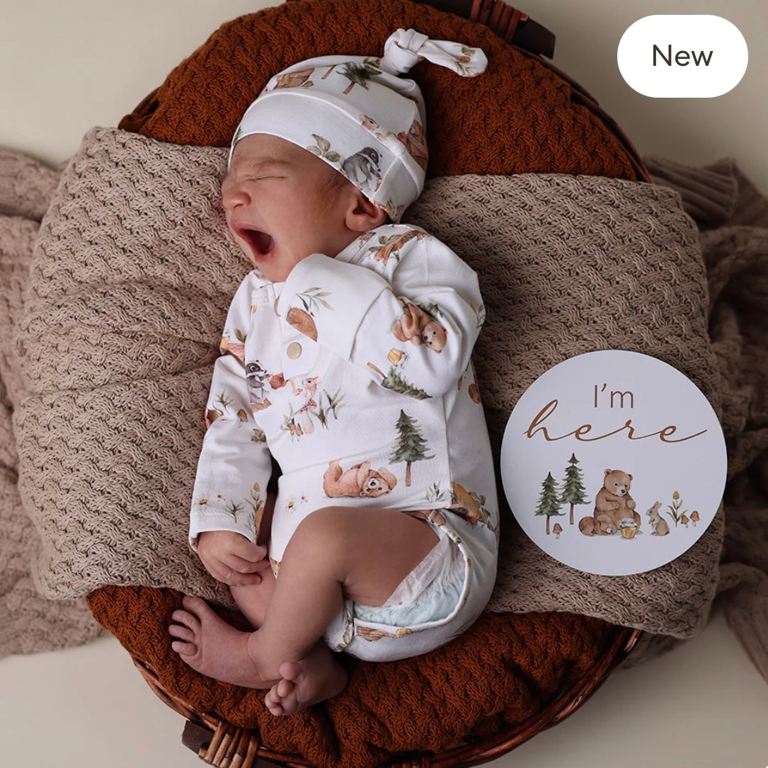 Snuggle Hunny / Reversible Milestone Cards - Bears & Bronze