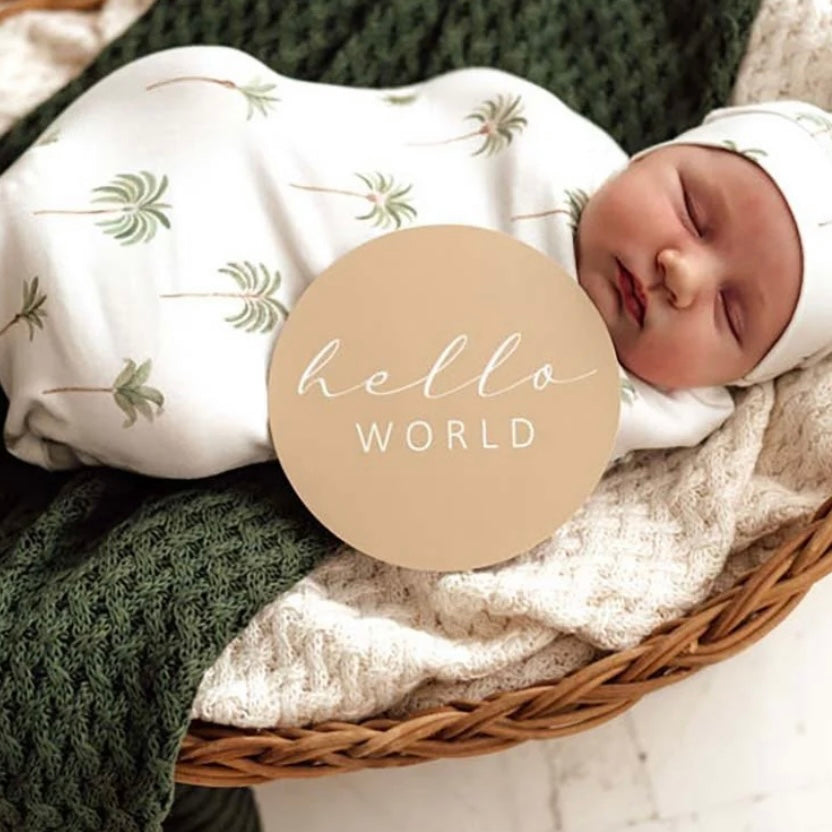 Snuggle Hunny / Reversible Milestone Cards - Green Palm & Sand
