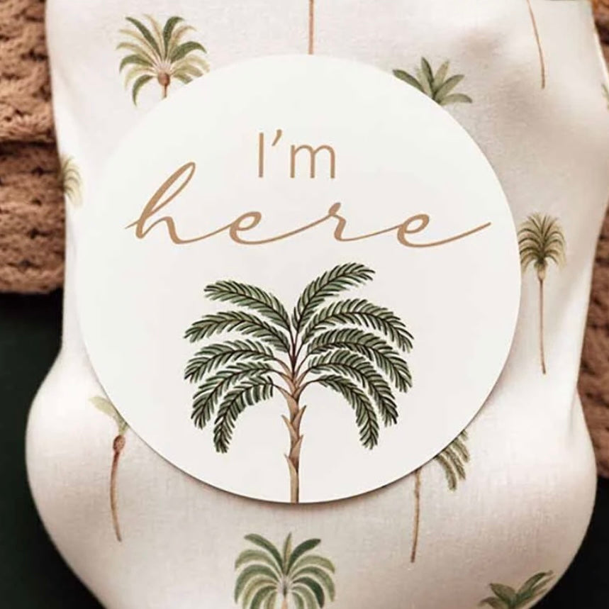 Snuggle Hunny / Reversible Milestone Cards - Green Palm & Sand