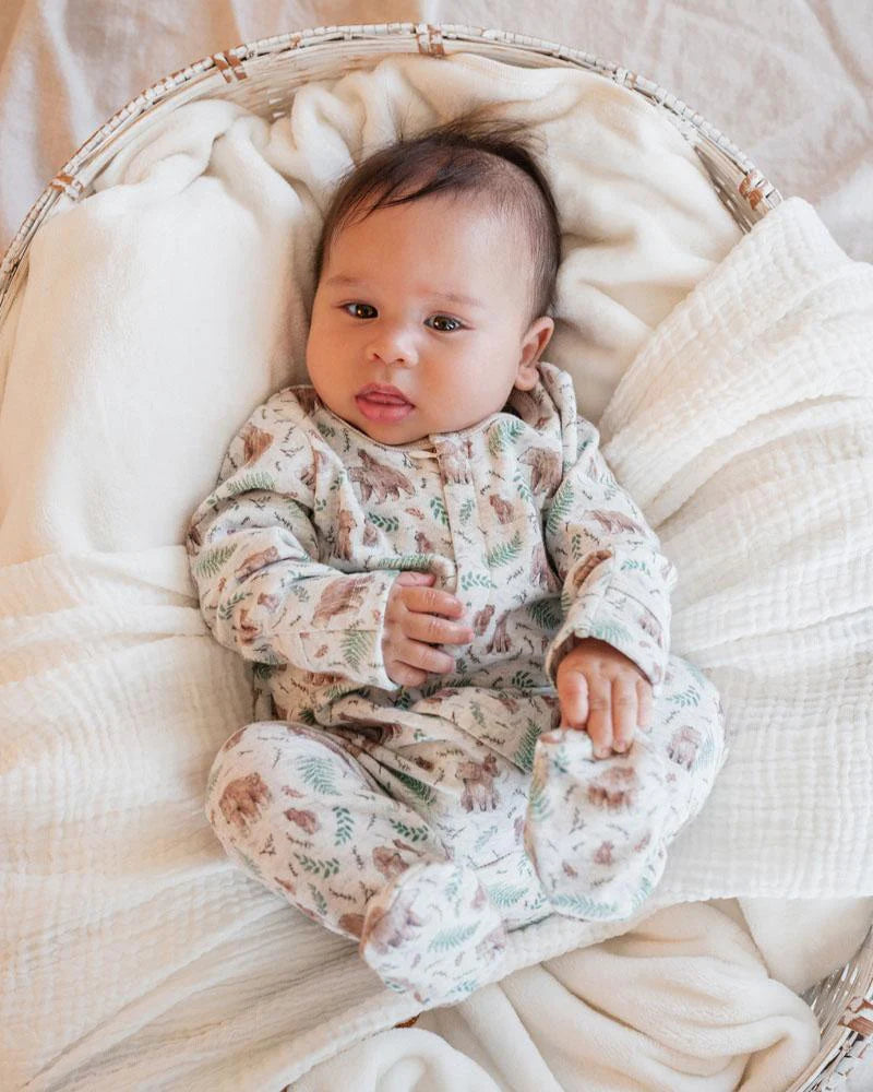 Bebe By Minihaha / Mateo Print LS Zip Onesie
