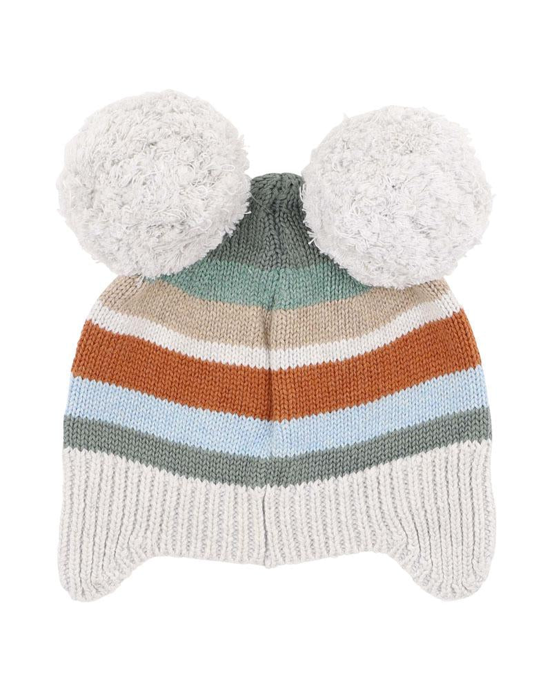 Bebe By Minihaha / Mateo Stripe Pom Pom Beanie