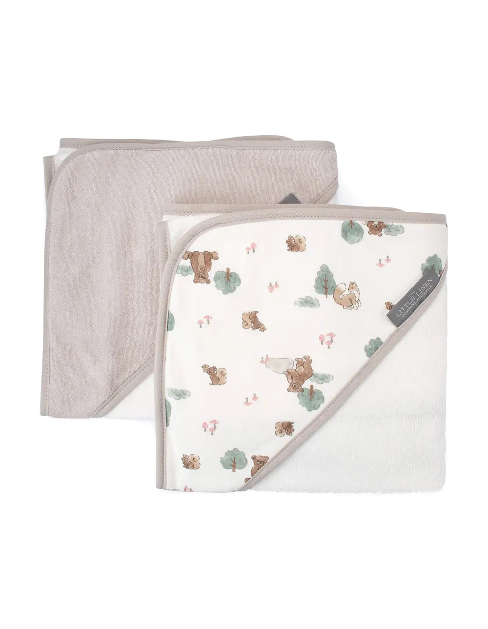 The Little Linen Company / Hooded Towel 2pk - Willow Bear