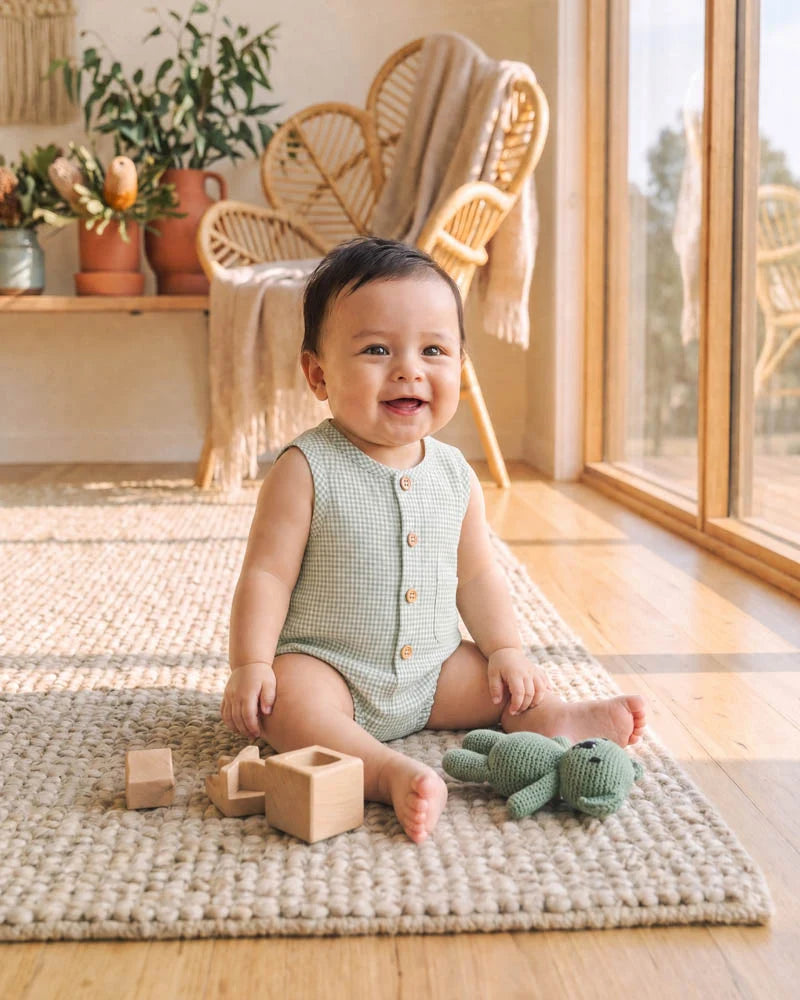 Bebe By Minihaha / Scout Check Button Up Bodysuit