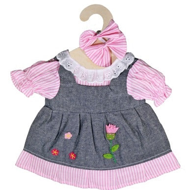 Hopscotch Doll / Doll Clothes - Pink & Grey Dress