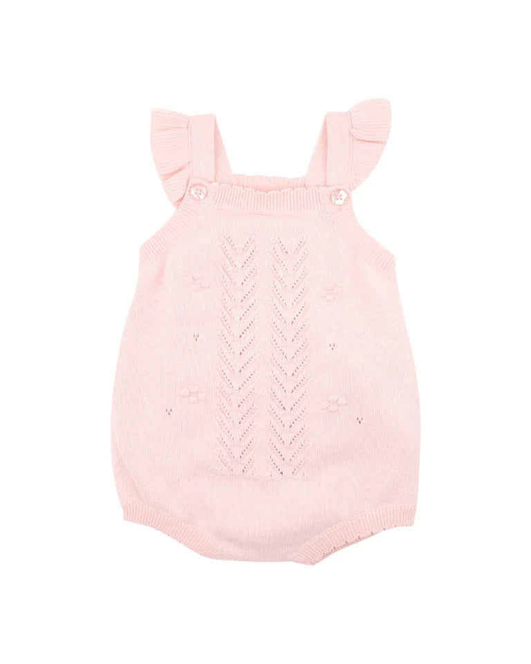 Bebe By Minihaha / Organic Pink Bobble Knit Bodysuit