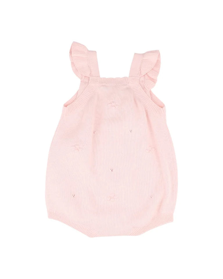 Bebe By Minihaha / Organic Pink Bobble Knit Bodysuit