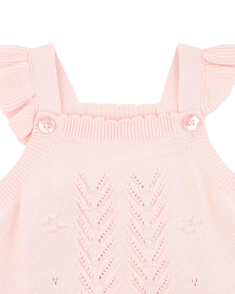 Bebe By Minihaha / Organic Pink Bobble Knit Bodysuit