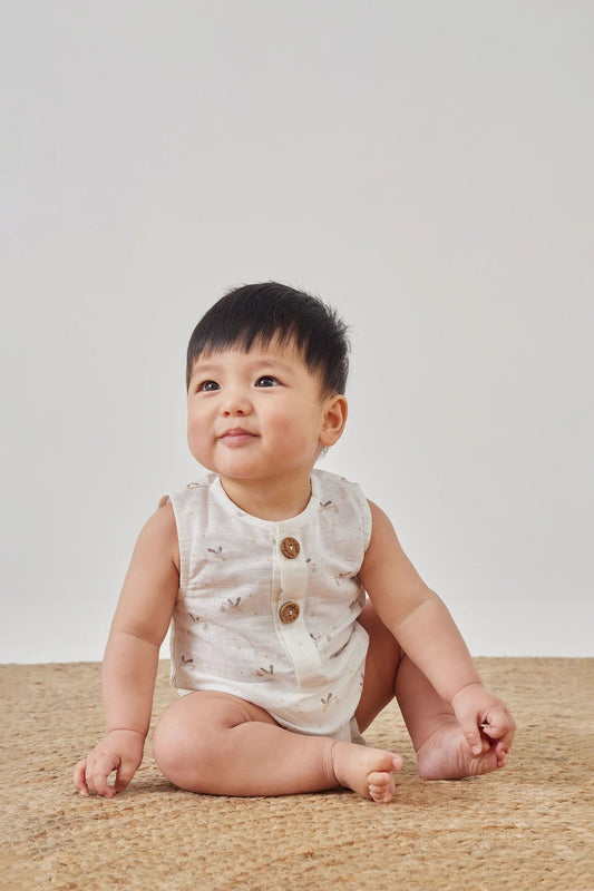 Baby wear Tiny twig stork bubble romper