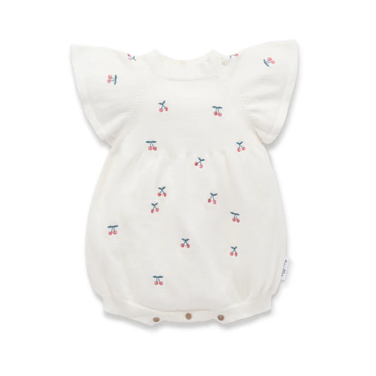 Aster & Oak / Cherry Knit Romper