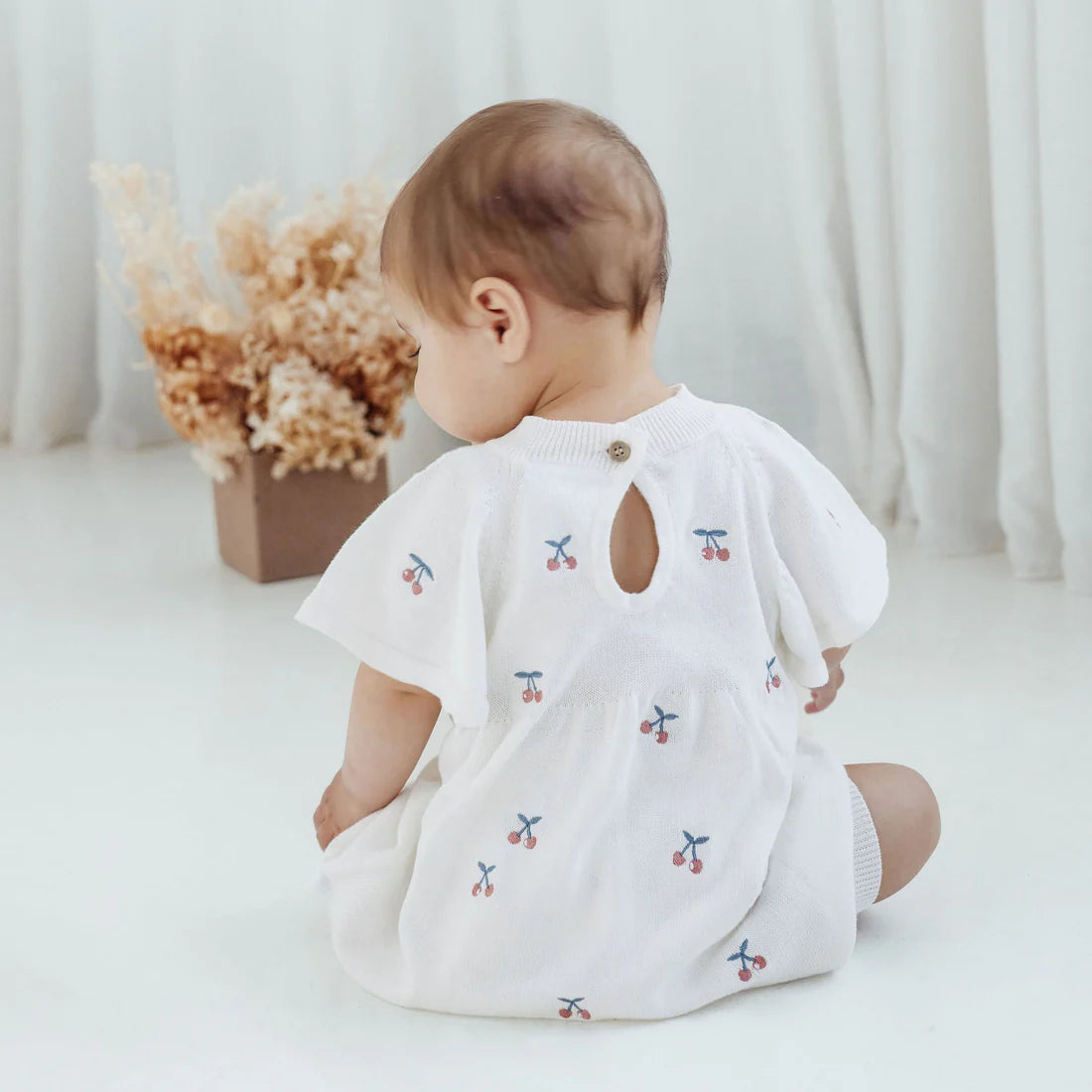 Aster & Oak / Cherry Knit Romper
