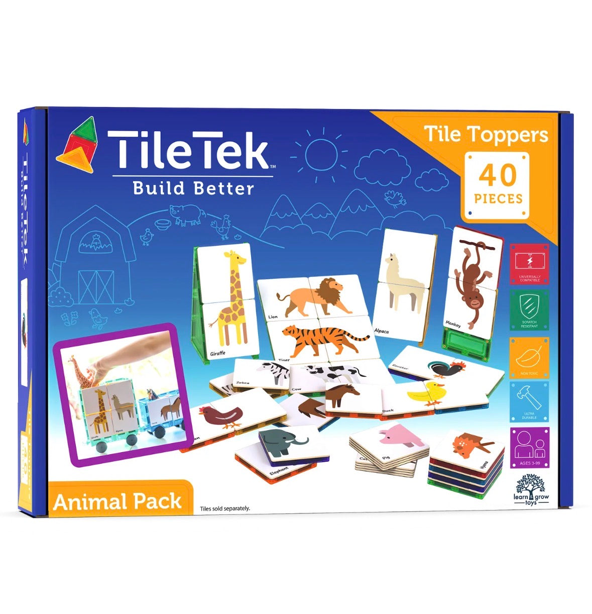 TileTek - 40 Piece Tile Topper - Animal Pack
