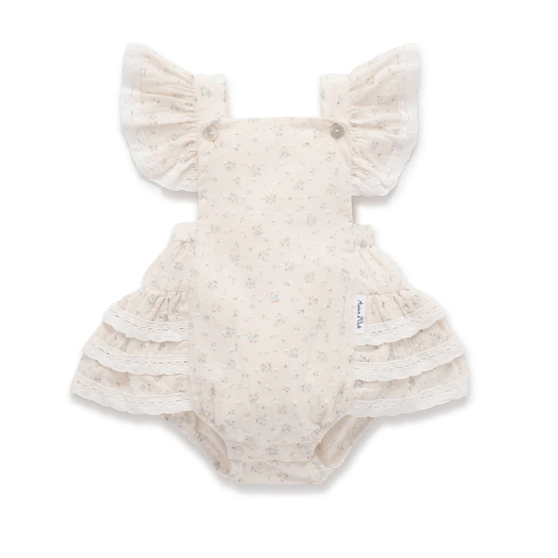 Aster & Oak / Sofia Floral Lace Trim Playsuit