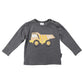 Korango / Long Sleeve Applique Truck Tee - Charcoal