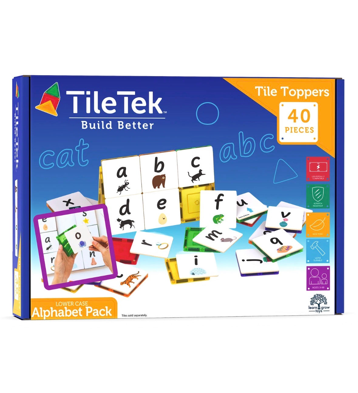 TileTek - 40 Piece Tile Topper - Alphabet Lower Case