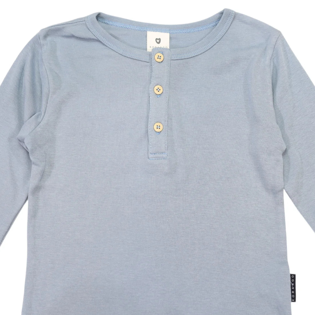 Korango / Cotton Modal Henley Top - Blue