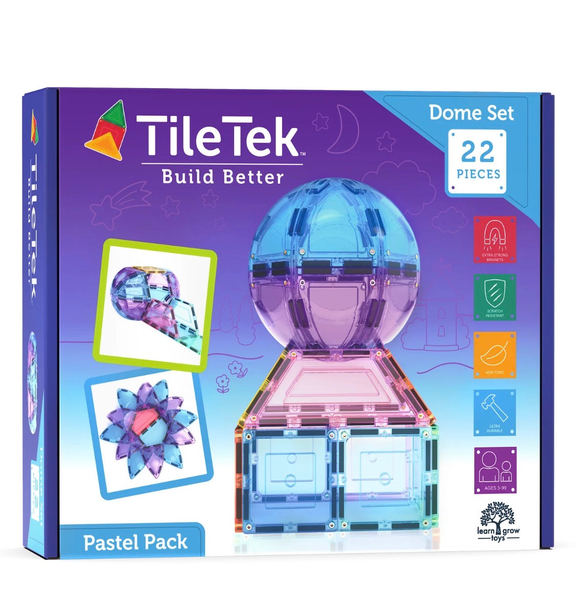 TileTek - 22 Piece - Pastel Dome Tile Set