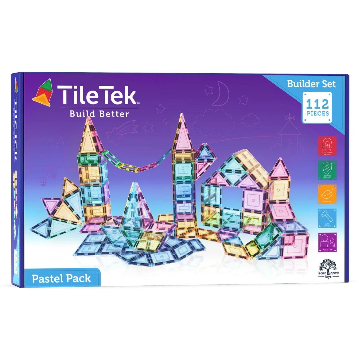 TileTek - 112 Piece Pastel Builders Tile Set
